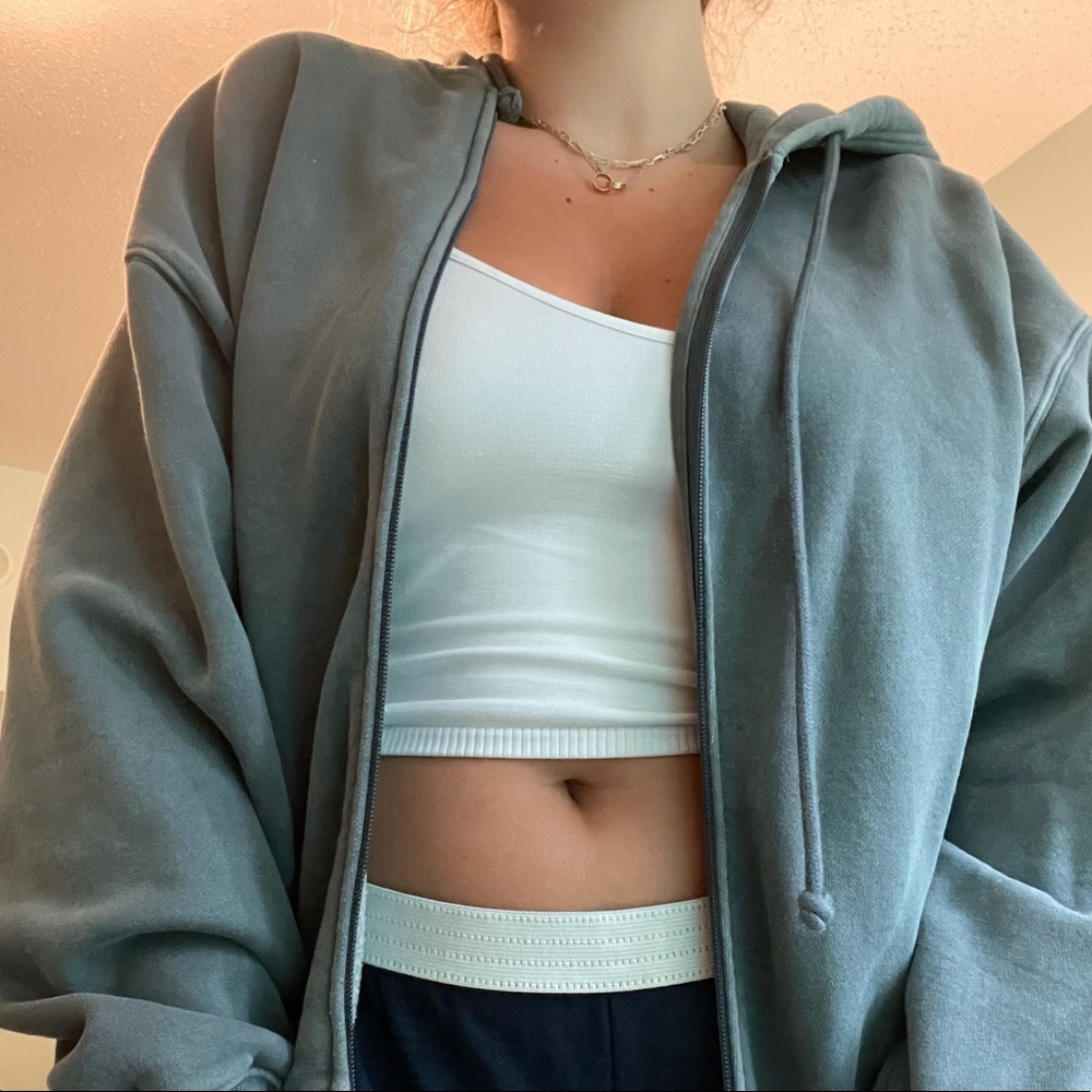 Aritzia TNA Cozy Fleece Boyfriend Zip Up Hoodie